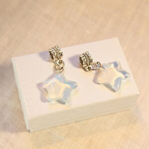 Dainty Faux Opal Star Pendant Charms
